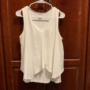 Bar III Cream Hi-Low Tank Top Size M